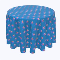 Round Tablecloth, 100% Polyester, 96" Round, American Flags in Stars