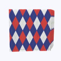 Napkin Set, 100% Polyester, Set of 4, 18x18 , Americana Argyle