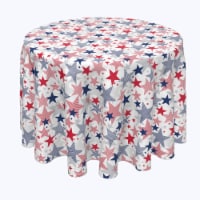 Round Tablecloth, 100% Polyester, 120" Round, Memorial Stars Design