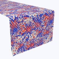 Table Runner, 100% Polyester, 14x108 , Painted Firework Fun