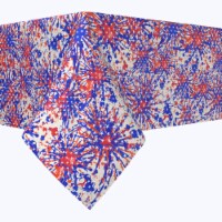 Square Tablecloth, 100% Polyester, 84x84", Painted Firework Fun