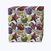 Napkin Set, 100% Polyester, Set of 12, 18x18", Beautiful Sketch Christmas Ornaments