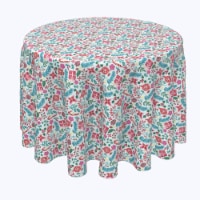 Round Tablecloth, 100% Polyester, 96" Round, Christmas Candy Cane Celebration