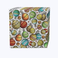 Napkin Set, 100% Polyester, Set of 12, 18x18", Christmas Cartoon Celebration