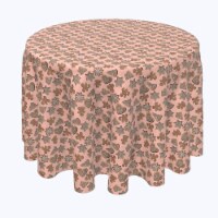Round Tablecloth, 100% Polyester, 84" Round, Christmas Gingerbread Cookies
