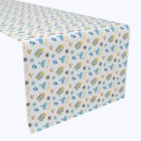 Table Runner, 100% Polyester, 14x108", Cute Menorahs and Stars