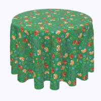 Round Tablecloth, 100% Polyester, 60" Round, Dreidels, Donuts and Decorations