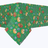 Rectangular Tablecloth, 100% Polyester, 60x84", Dreidels, Donuts and Decorations