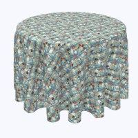 Round Tablecloth, 100% Polyester, 102" Round, Green Beautiful Berry Weave