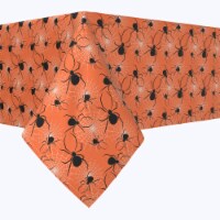 Square Tablecloth, 100% Polyester, 84x84", Halloween Spiders Web