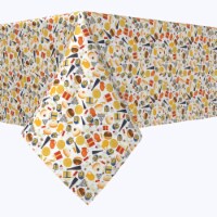 Rectangular Tablecloth, 100% Polyester, 60x104", Hanukkah Celebration Essentials
