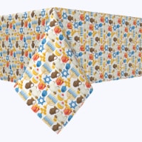 Square Tablecloth, 100% Polyester, 90x90", Menorah Memories