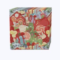 Napkin Set, 100% Polyester, Set of 12, 18x18", Merry Christmas Wonderland