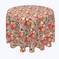 Round Tablecloth, 100% Polyester, 84" Round, Merry Christmas Wonderland