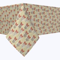 Square Tablecloth, 100% Polyester, 90x90", Pine Cones with Bows