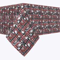 Square Tablecloth, 100% Polyester, 90x90", Red Beautiful Berry Weave