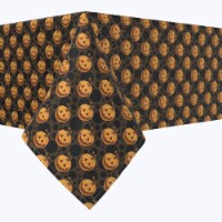 Square Tablecloth, 100% Polyester, 84x84", Spooky Pumpkin Smiles