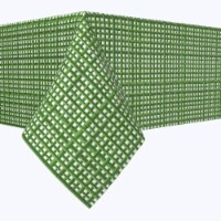 Square Tablecloth, 100% Polyester, 84x84", Bamboo Green Grid Fence