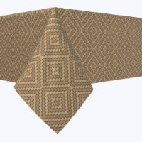 Square Tablecloth, 100% Polyester, 84x84", Diamond Wicker Wood Work