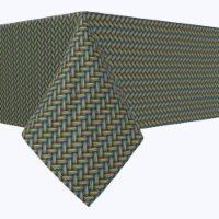 Square Tablecloth, 100% Polyester, 90x90", Rainbow Herringbone Weave