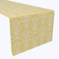 Table Runner, 100% Polyester, 12x72 , Yellow Keyhole Damask