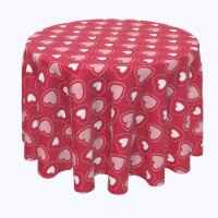 Round Tablecloth, 100% Polyester, 84" Round, Hearts in Stitches
