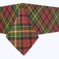Square Tablecloth, 100% Polyester, 90x90", Christmas Plaid