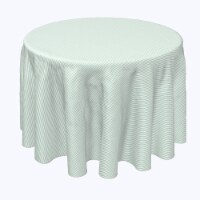 Round Tablecloth, 100% Polyester, 120" Round, Pinstripes, Celadon & White