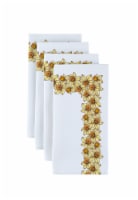 Napkin Set, 100% Polyester, Set of 4, 18x18 , Daffodil Garland