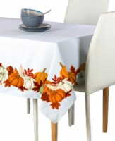 Square Tablecloth, 100% Polyester, 54x54", Pumpkin Garland