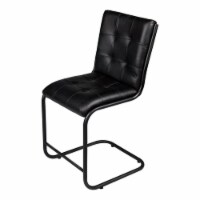 Moti Upholstery Wilson 22  Modern Metal/Leather Counter Chair in Black