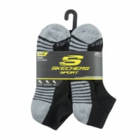 Skechers Sport™ Men's Quarter Crew Socks - Black-Gray Perspective: Main