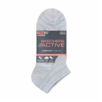 Skechers Active™ Super Soft Low Cut Socks - Gray/Black Perspective: Main