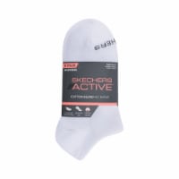 Skechers Active™ Cotton Blend No Show Socks - White Perspective: Main