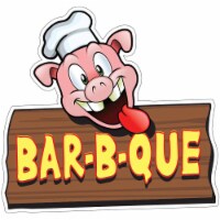 SignMission 12 in. Decal Concession Stand Food Truck Sticker - Bar-B-Que Pig Sign