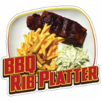 Smoked BBQ Ribs Decal 14" Concession Barbecue Restaurant Food Truck Menu Sticker 