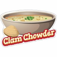 SignMission 12 in. Decal Concession Stand Food Truck Sticker - Clam Chowder