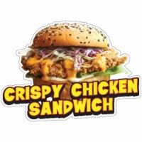 SignMission 12 in. Crispy Chicken Sandwich Decal Concession Stand Food Truck Sticker