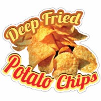 SignMission 12 in. Deep Fried Potato Chips Decal Concession Stand Food Truck Sticker