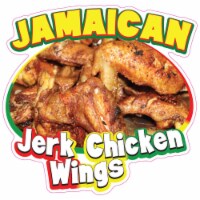 SignMission 12 in. Jamaican Jerk Chicken Wings Decal Concession Stand Food Truck Sticker