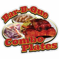 SignMission 16 in. Bar-B-Que Combo Plates Decal Concession Stand Food Truck Sticker