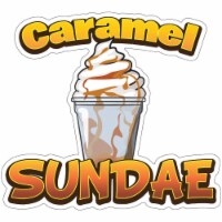 SignMission 16 in. Decal Concession Stand Food Truck Sticker - Caramel Sundae