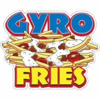 SignMission 16 in. Gyro Fries Decal Concession Stand Food Truck Sticker