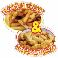 SignMission French Fries & Cheese Fries 24 in. Decal Concession Stand Food Truck Sticker