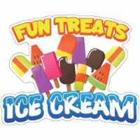 SignMission Fun Treats Ice Cream 24 in. Decal Concession Stand Food Truck Sticker