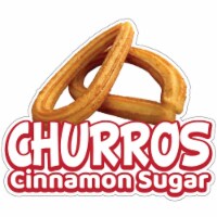 SignMission 8 in. Decal Concession Stand Food Truck Sticker - Churros Cinnamon Sugar