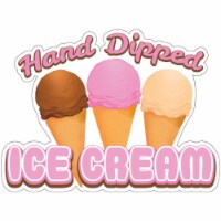 SignMission 8 in. Decal Concession Stand Food Truck Sticker - Hand Dipped Ice Cream