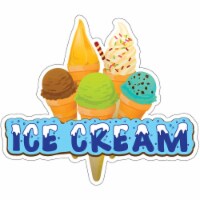 SignMission 8 in. Decal Concession Stand Food Truck Sticker - Ice Cream