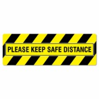 SignMission 6 x 18 in. Non-Slip Floor Graphic Coronavirus Vinyl Decal - Please Keep Safe Dist