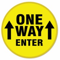 SignMission Non-Slip Floor Graphic Coronavirus Vinyl Decal - One Way Enter Arrow